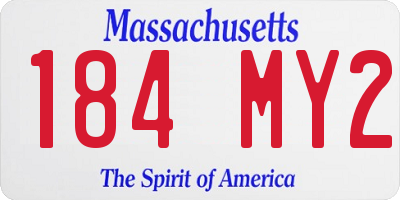 MA license plate 184MY2