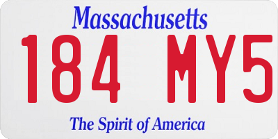 MA license plate 184MY5