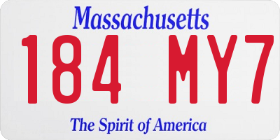 MA license plate 184MY7