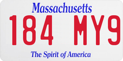MA license plate 184MY9
