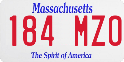 MA license plate 184MZ0