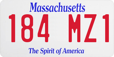 MA license plate 184MZ1