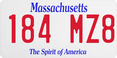 MA license plate 184MZ8