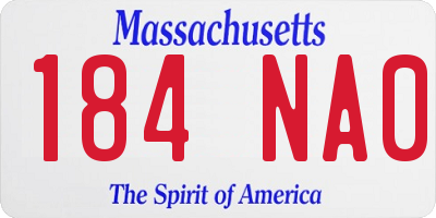 MA license plate 184NA0