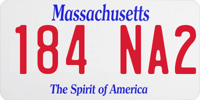 MA license plate 184NA2