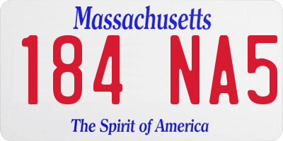 MA license plate 184NA5