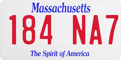 MA license plate 184NA7