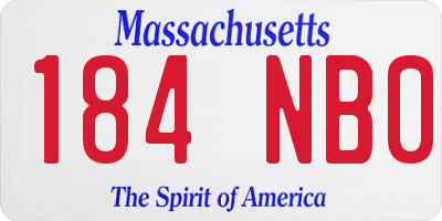 MA license plate 184NB0