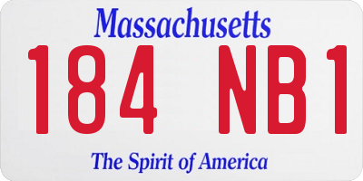 MA license plate 184NB1