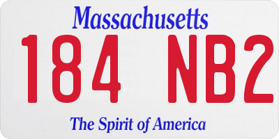 MA license plate 184NB2