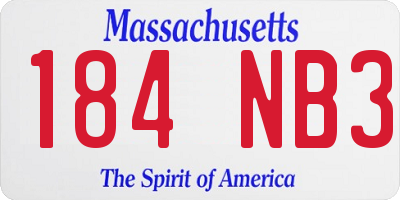 MA license plate 184NB3