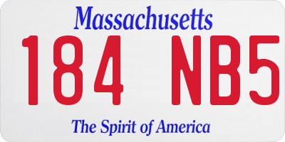 MA license plate 184NB5