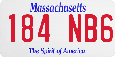 MA license plate 184NB6