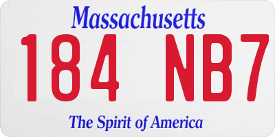 MA license plate 184NB7