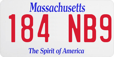 MA license plate 184NB9
