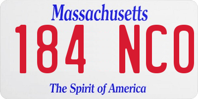 MA license plate 184NC0