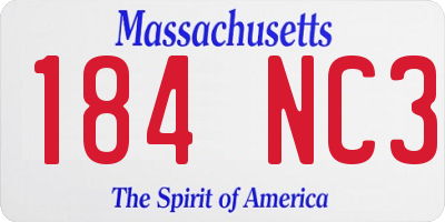 MA license plate 184NC3