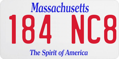 MA license plate 184NC8