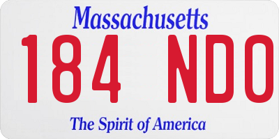 MA license plate 184ND0