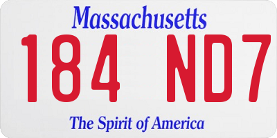 MA license plate 184ND7