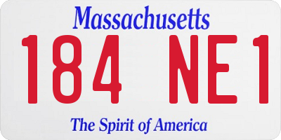 MA license plate 184NE1