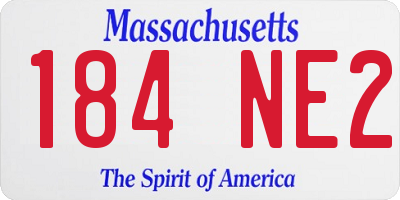 MA license plate 184NE2
