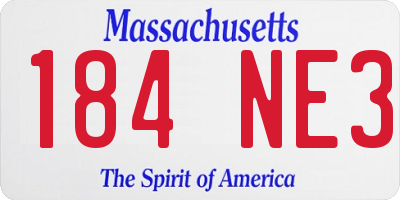 MA license plate 184NE3