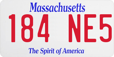 MA license plate 184NE5