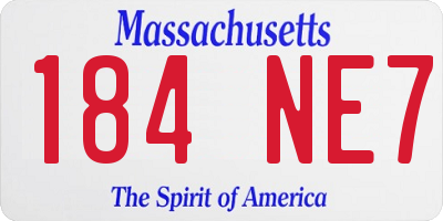 MA license plate 184NE7