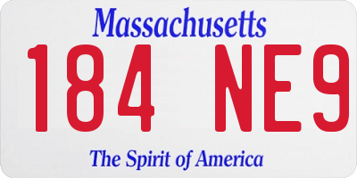 MA license plate 184NE9