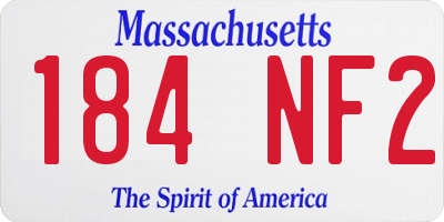 MA license plate 184NF2
