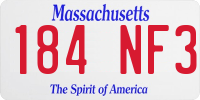 MA license plate 184NF3
