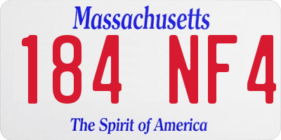 MA license plate 184NF4