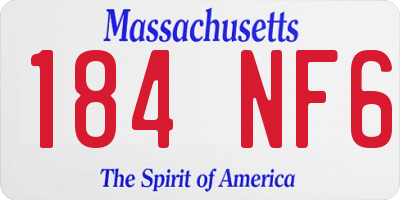 MA license plate 184NF6