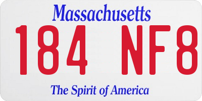 MA license plate 184NF8