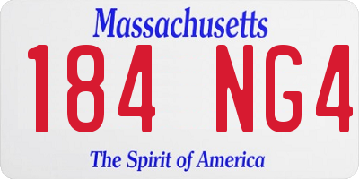MA license plate 184NG4