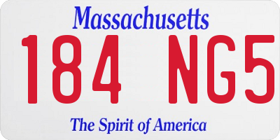 MA license plate 184NG5