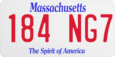 MA license plate 184NG7
