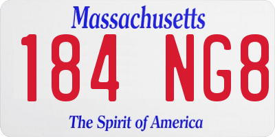 MA license plate 184NG8