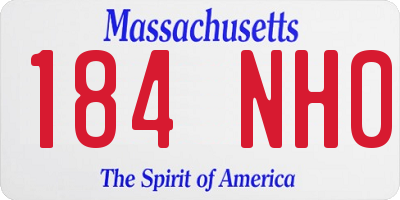 MA license plate 184NH0