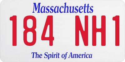 MA license plate 184NH1