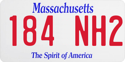 MA license plate 184NH2