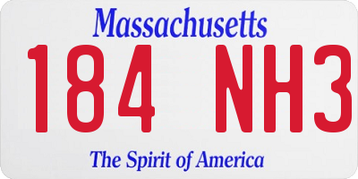 MA license plate 184NH3