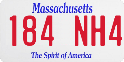 MA license plate 184NH4