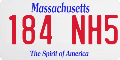 MA license plate 184NH5