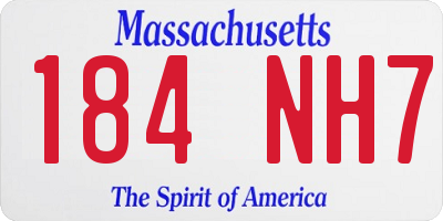 MA license plate 184NH7