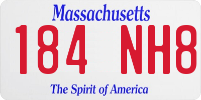 MA license plate 184NH8