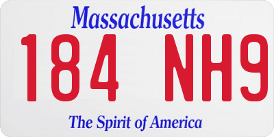 MA license plate 184NH9