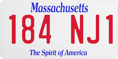 MA license plate 184NJ1