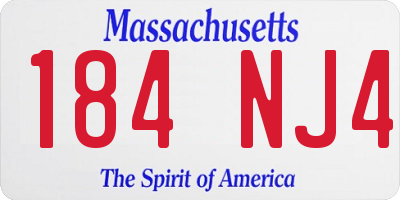 MA license plate 184NJ4